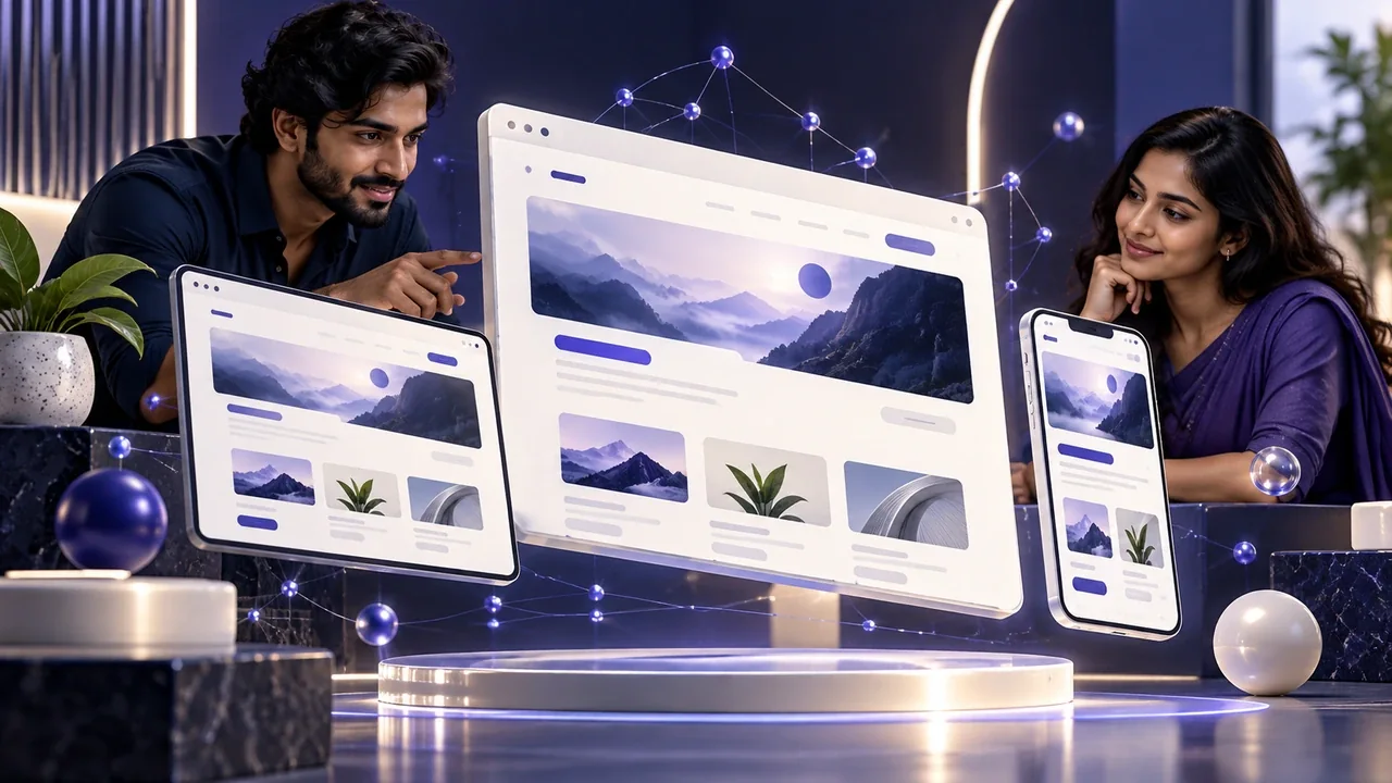 AI-inspired responsive website and mobile interface concept